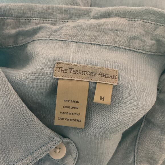 Territory Ahead Men’s Linen Short Sleeve Button up Shirt Sz Medium - Picture 5 of 5